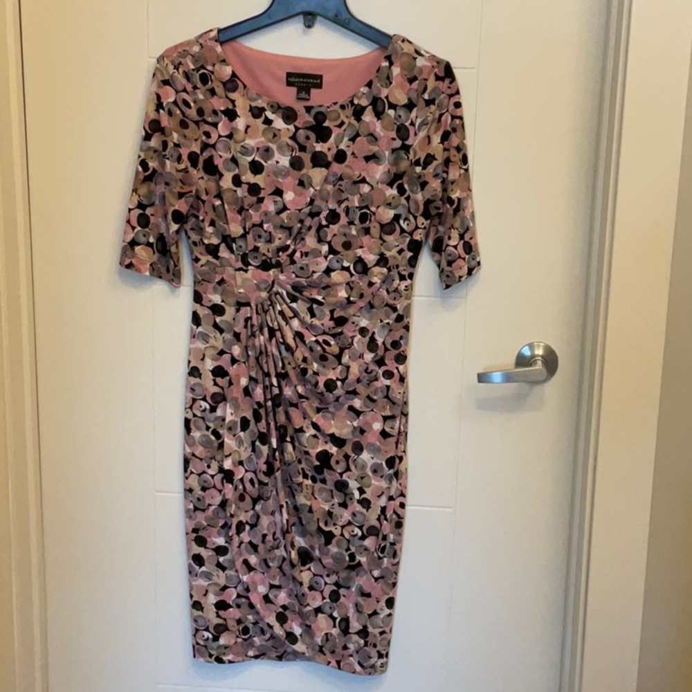 Connected apparel Mock Wrap Floral Dress